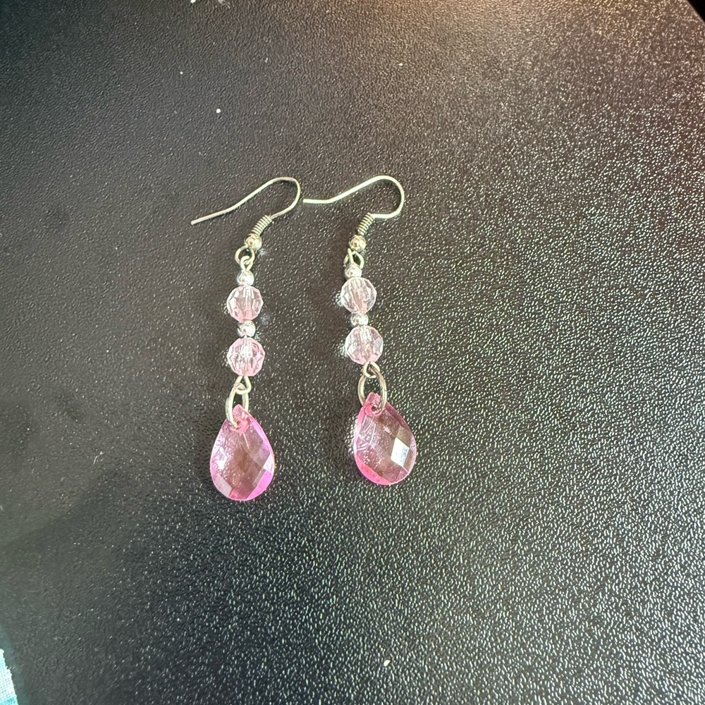Elegant Pink Drop Earrings